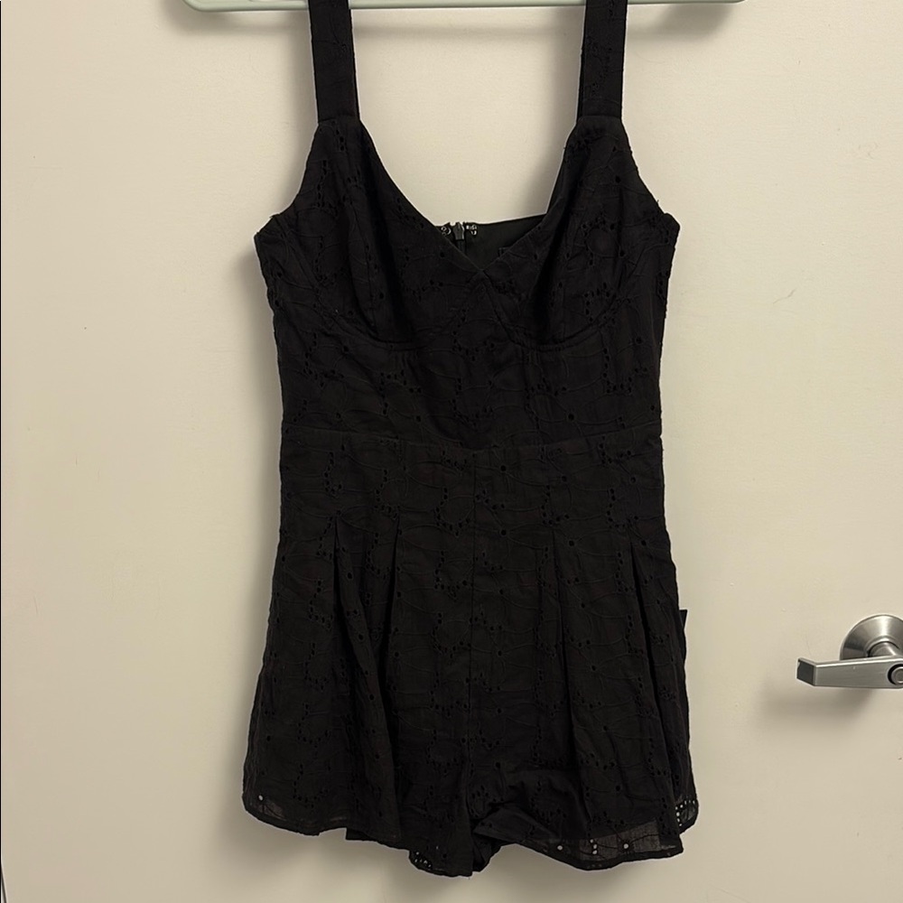 Lulu's Elegant Black Lace Romper